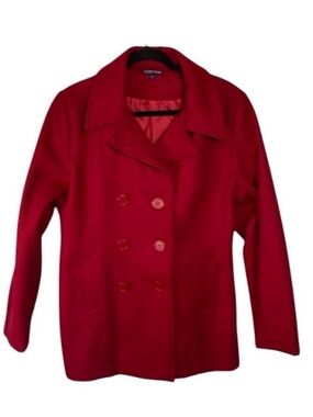 Cache Creek Vintage Wool Double Breasted Classic Christmas Winter Pea Coat Sz L